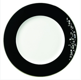Diana Black Dinner Plate (Black Rim), Platinum